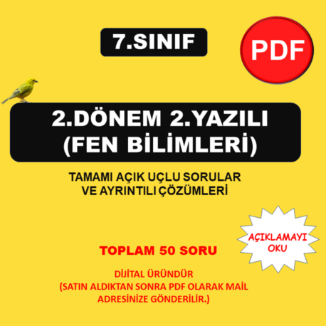 7.Sınıf 2.dönem 2.Yazılı - Fen bilimleri (PDF)