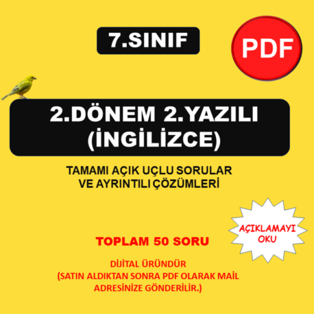 7.Sınıf 2.dönem 2.Yazılı - ingilizce (PDF)