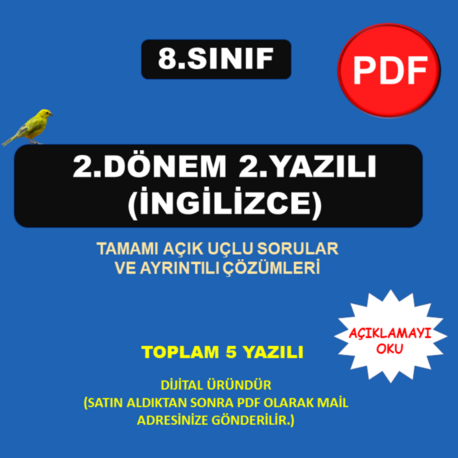 8.Sınıf 2.dönem 2.Yazılı - İngilizce(PDF)