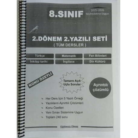 8.Sınıf 2.Dönem 2.Yazılı Seti - MNG Kargo