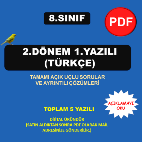 8.Sınıf 2.dönem 1.Yazılı - Türkçe (PDF)