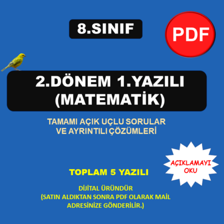 8.Sınıf 2.dönem 1.Yazılı - Matematik (PDF)
