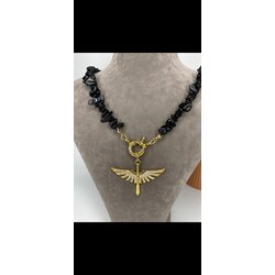 (E0037) AKİK TAŞI ANKA KOLYE 