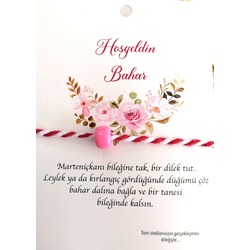 Marteniçka Bileklik Pembe Boncuklu