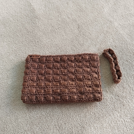 Makrome clutch kahverengi 