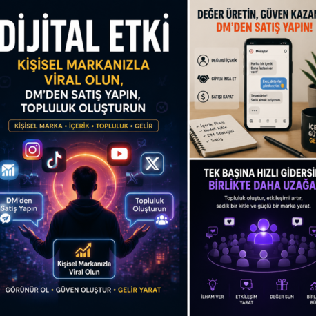 Dijital Etki Kişisel Markanızla Viral Olun, DM'den Satış Yapın, Topluluk Oluşturun