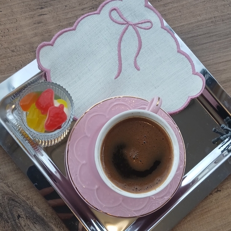 pembe fiyonk temalı kokteyl peçete 2li