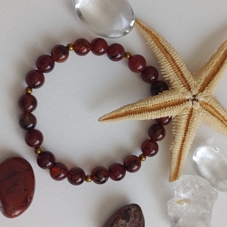 Carnelian Agate Kırmızı Akik & Hematit Bileklik 