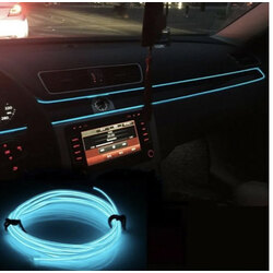 Araç Içi Torpido Şerit Ledi Renkli Ip Neon Led 2 Metre Buz Mavi 