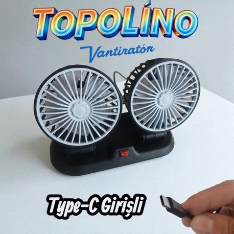 Fiat Topolino Usb Vantiratör. Çift Kafa.