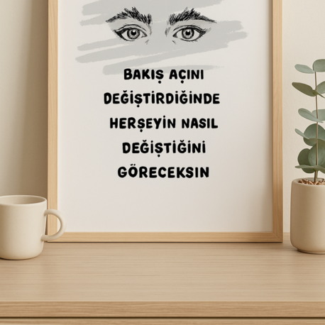  "Bakış Açısı" Motivasyon Posteri – Duvar Dekoru