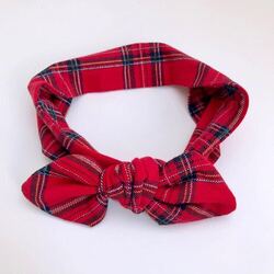 kırmızı ekose tavşan kulak bandana