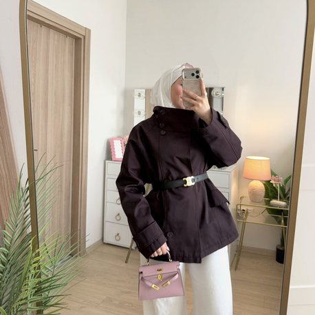Burgundy trench jacket 