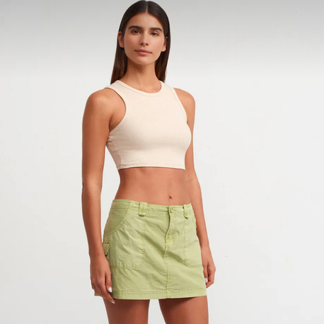 Dilvin dikiş detaylı crop top - BEJ MENANJ