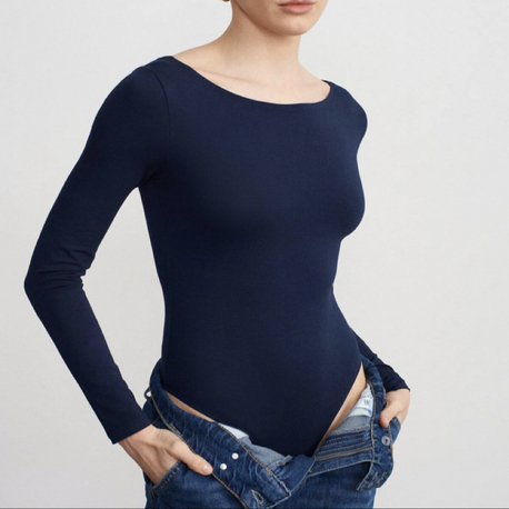 Dilvin 32549 kayık yaka bodysuit