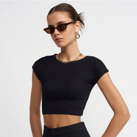 Dilvin modal pamuklu T-Shirt - Siyah
