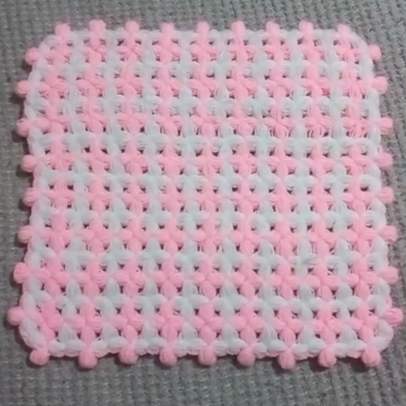 Pembe Beyaz El Yapımı Lif   