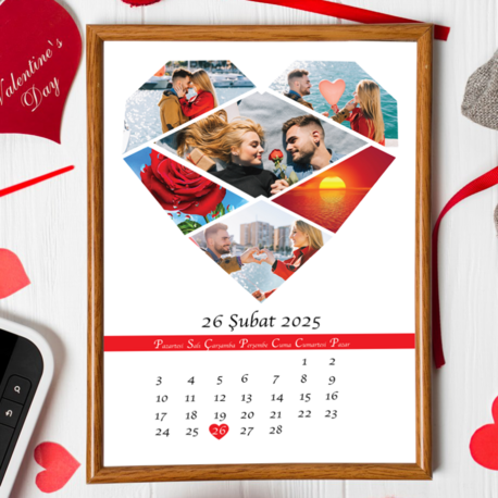 Çiftlere Özel Takvimli Çerçeve Tasarımı 