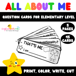 All About Me Question Cards