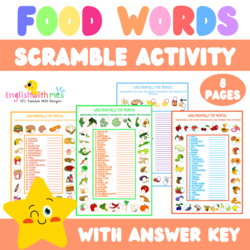 Food Words Scramble Activity Pages