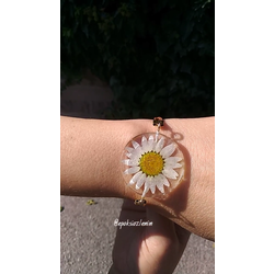 Gerçek Papatya ve  Reçine ile Bileklik