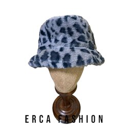 LEOPAR GRİ PELUŞ ŞAPKA