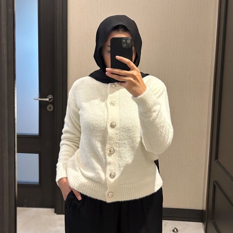 Krem Angora Hırka