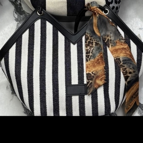 beach bag Siyah çizgi Kalın