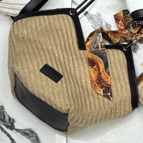 beach bag Siyah Hasır desen