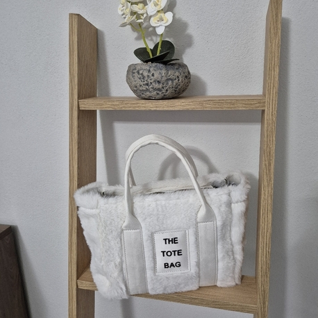 Tote Bag Peluş Beyaz