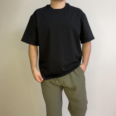 Siyah Basıc Oversize Tişört 