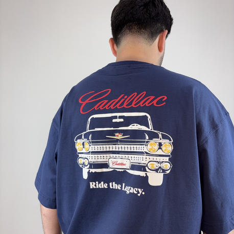 RSP-Lacivert Cadillac Baskılı Tişört 
