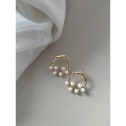 İncili Gold Küpe 