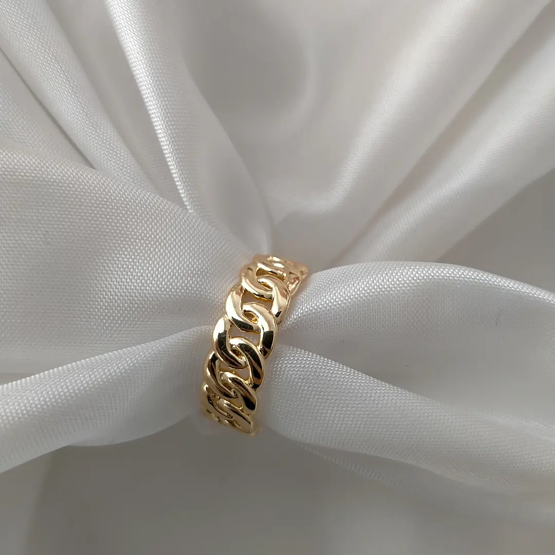 Zincir Model Gold Yüzük 