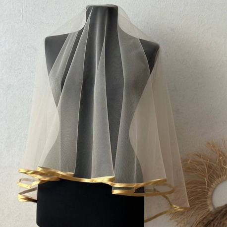Brautschleier mit Satinrand | EW-292629