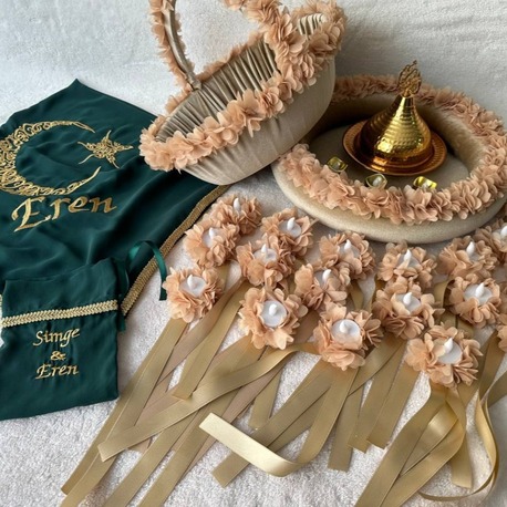 Beige Blossom – Lasergeschnittenes Henna-Set mit Blumen | EW-292656