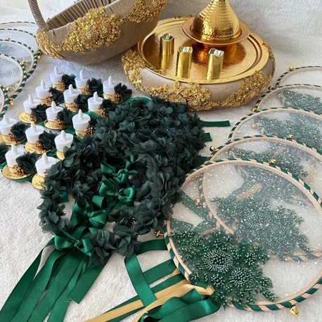 Braut-Hennaset – Goldene Spitze Smaragd Serie | EW-292635
