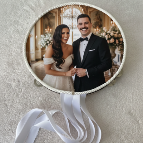 Personalisiertes Braut-Tamburin mit Foto | EW-292670