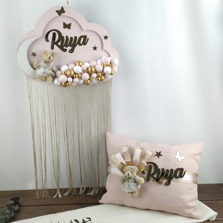 Türdekoration und Kissen-Gastgeschenk-Set für Neugeborene | EW-292756
