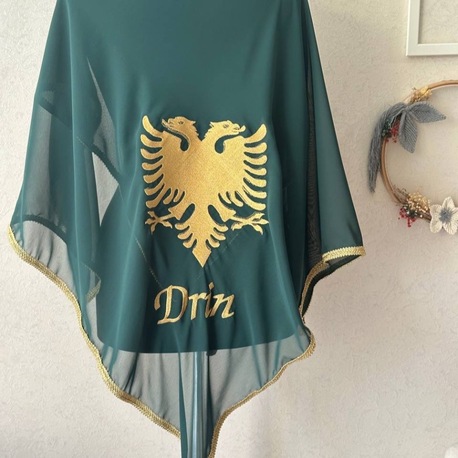 Personalisierte bestickte und verzierte Bräutigam-Schulterdecke und Handschuhe | EW-292790
