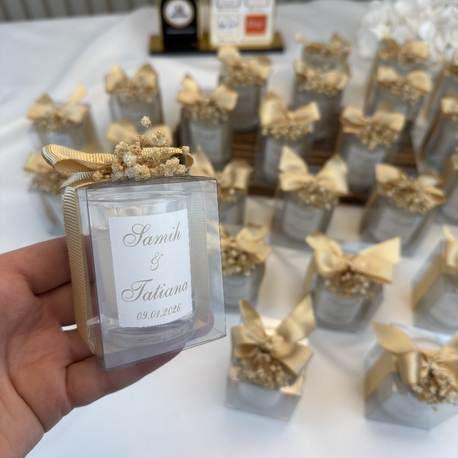 20 personalisierte Esetat-Kerzen in Geschenkbox | EW-292963