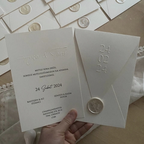 50xPersonalisierte handgefertigte Einladungen für Hochzeit, Verlobung und Verlobungsfei | EW-292738