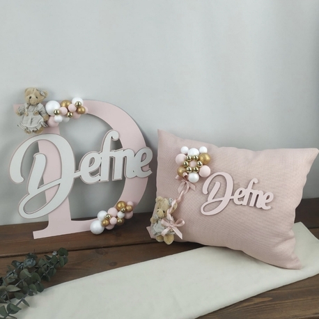 Türdekoration und Kissen-Gastgeschenk-Set für Neugeborene | EW-292752