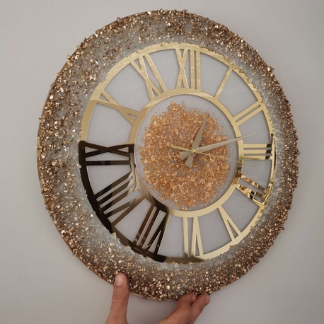 Personalisierte handgefertigte Epoxid-Uhr 35x35 cm | EW-292769