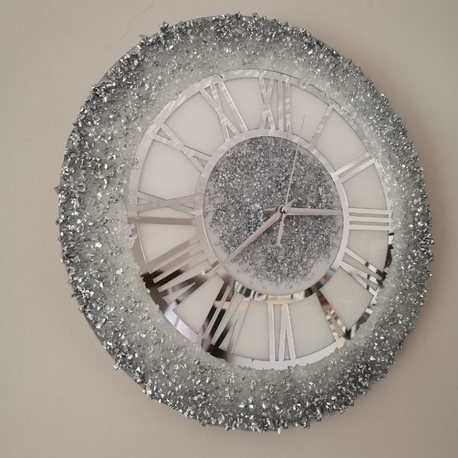 Personalisierte handgefertigte Epoxid-Uhr 35x35 cm | EW-292770