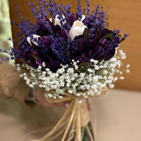 Personalisierter Brautstrauß+Brautkrone+Ansteckblume | EW-292903