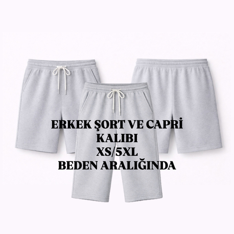 ERKEK ŞORT VE CAPRİ KALIBI XS/5XL