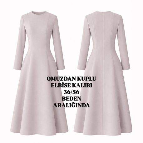 OMUZDAN KUPLU ELBİSE KALIBI