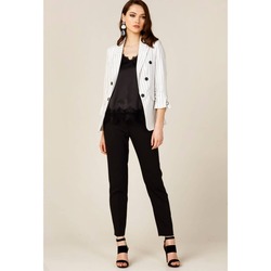 Ekol beyaz çizgili blazer spor ceket 3062.1