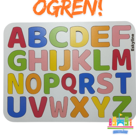 Çocuklar İçin Ahşap Montessori İngilizce Alfabe Öğrenme Oyuncağı